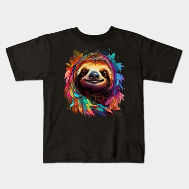 Sloth Rainbow Kids T-Shirt by JH Mart